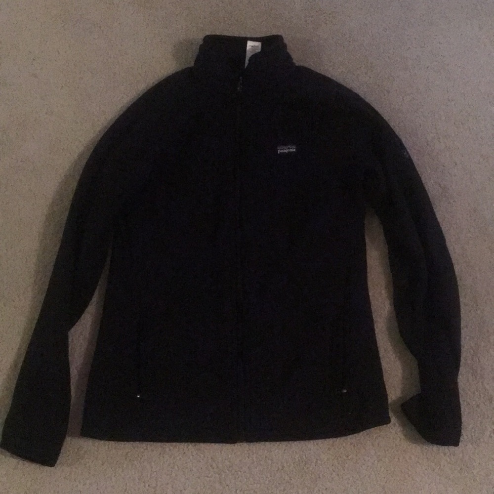 Zip up black Patagonia sweatshirt